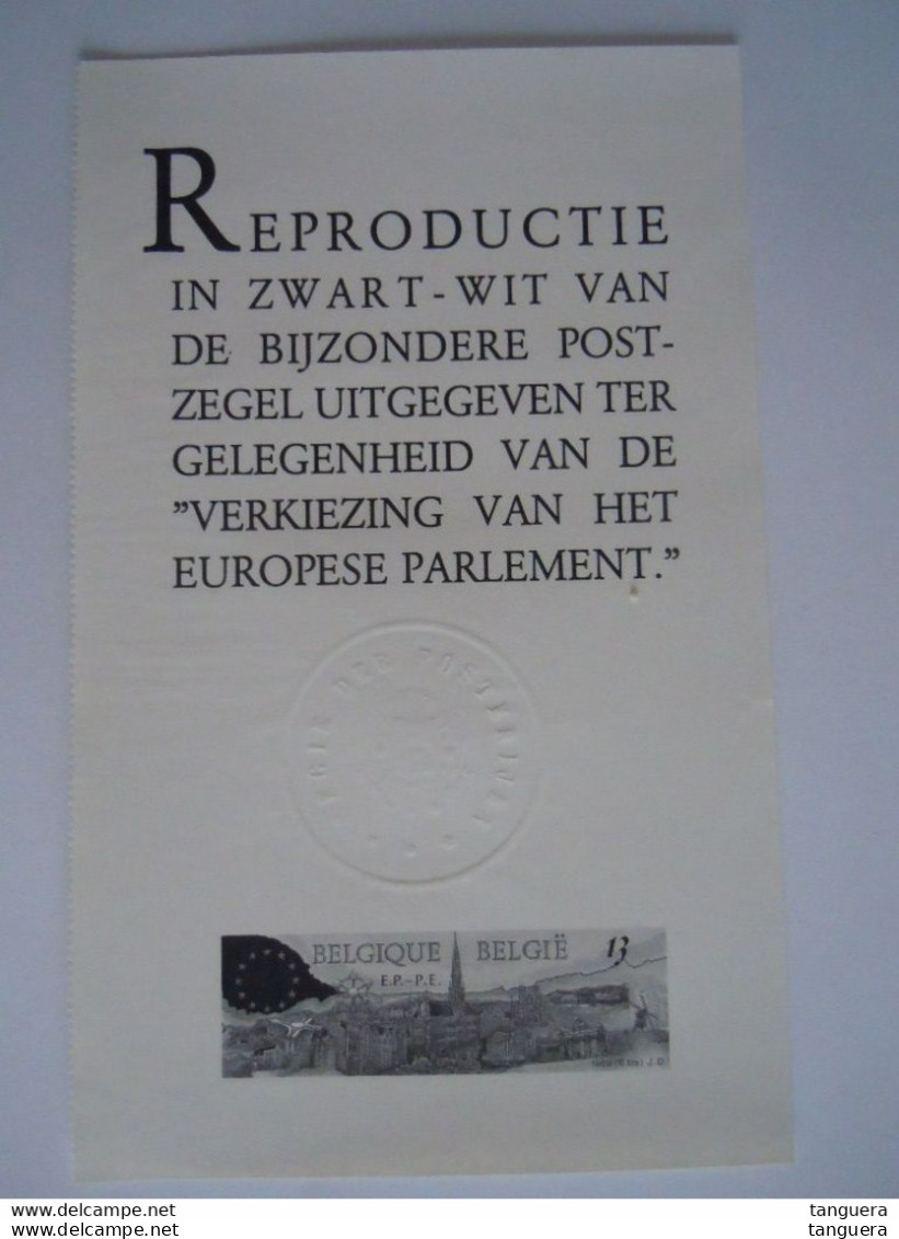 België Belgique ZNP22 NL - 1988 - Europese Verkiezingen Elections Européennes (2326) - B&W Sheetlets, Courtesu Of The Post  [ZN & GC]