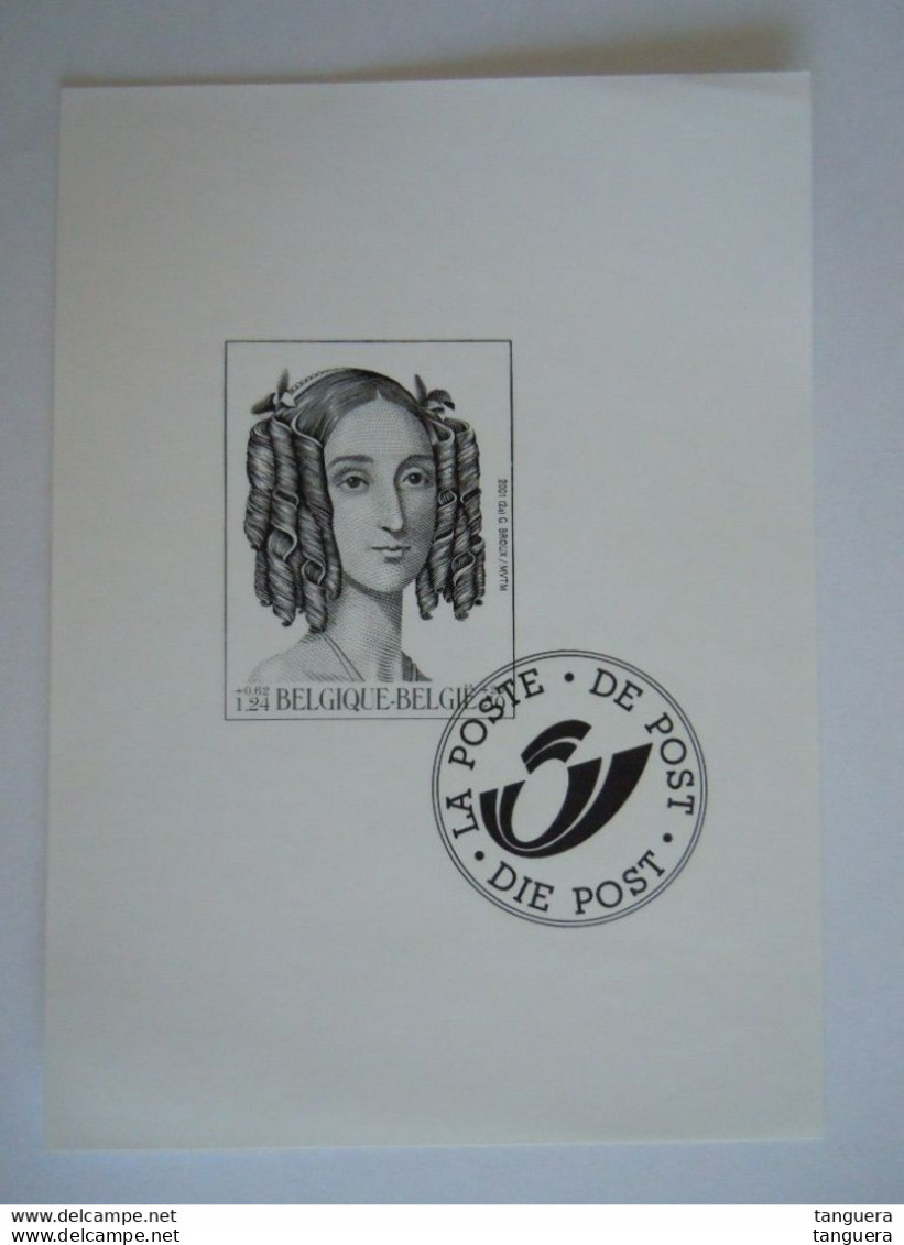 België Belgique GCA6 Zwart-wit Noir Et Blanc 2001 Koningin Reine Louisa-Maria (2970) - B&W Sheetlets, Courtesu Of The Post  [ZN & GC]