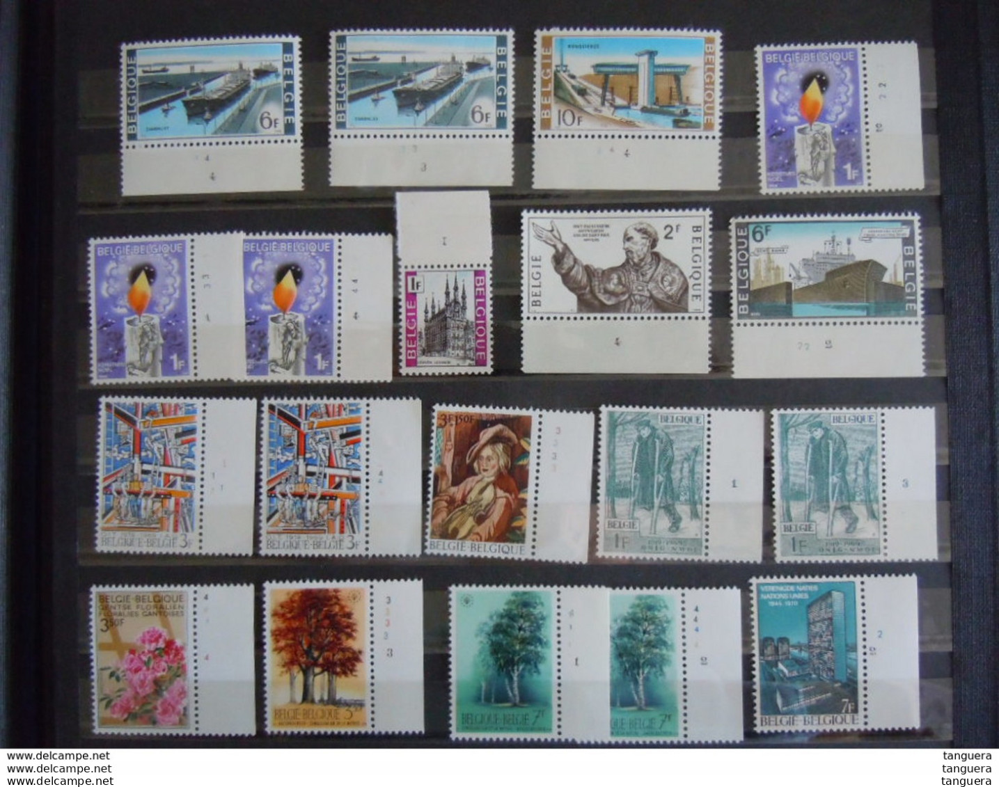 België Belgique 1961-1970 57 Zegels Met Plaatnummer Timbres Avec N° De Planche MNH ** - 1961-1970