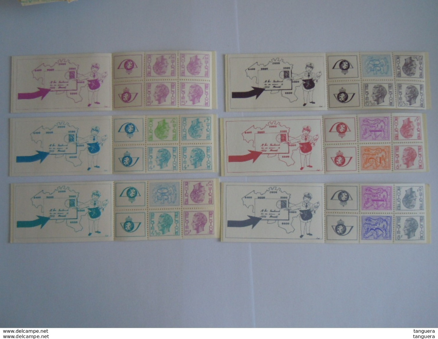 België Belgique 6 Postzegelboekje Carnet Boudewijn Baudouin Type Elstrôm B10 B11 B12 B13 B14 B15 MNH ** - 1953-2006 Moderne [B]