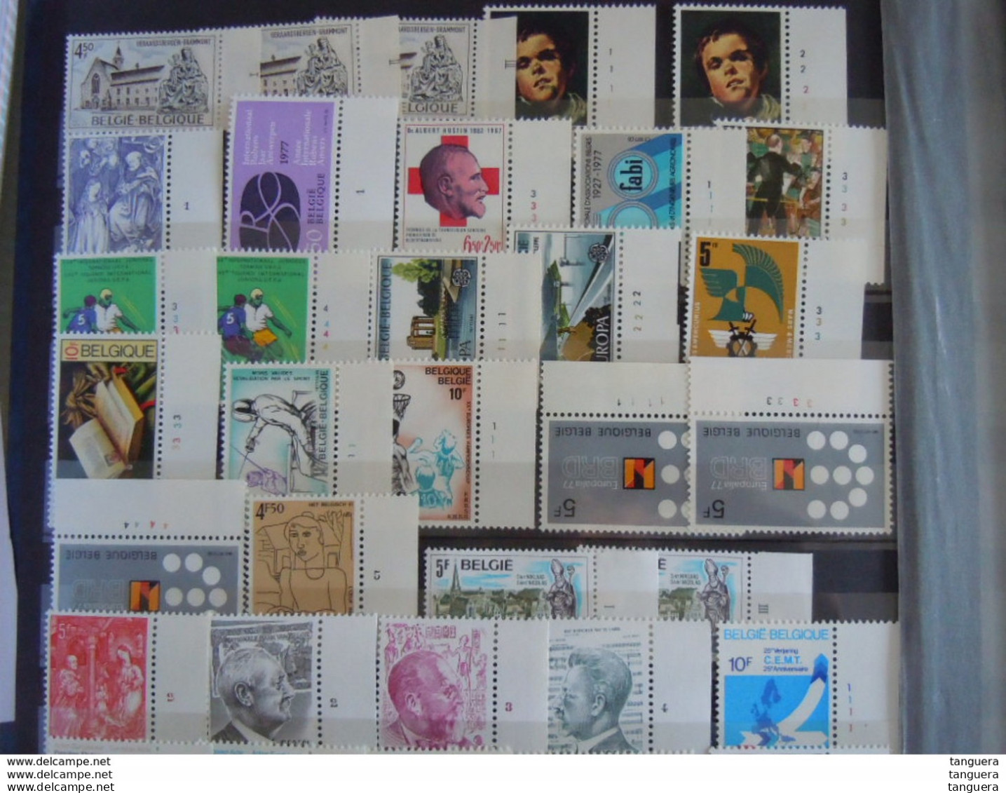 België Belgique 1976-1980 82 Zegels Met Plaatnummer Timbres Avec N° De Planche MNH ** - 1971-1980