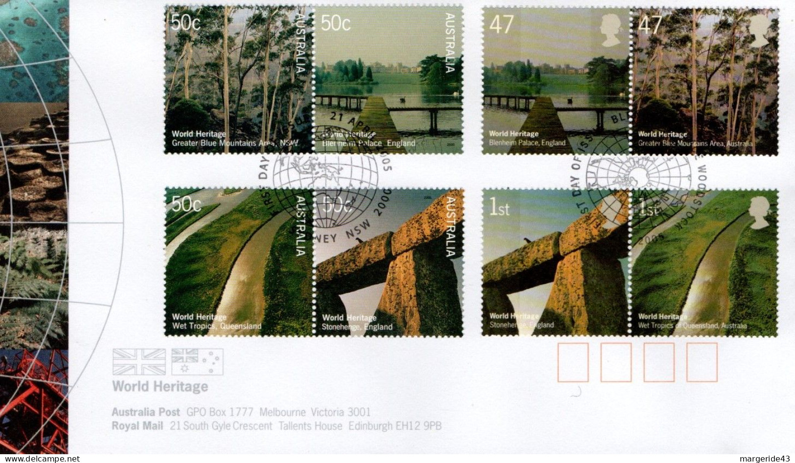 GB FDC 2005 WORLD HERITAGE - Covers & Documents