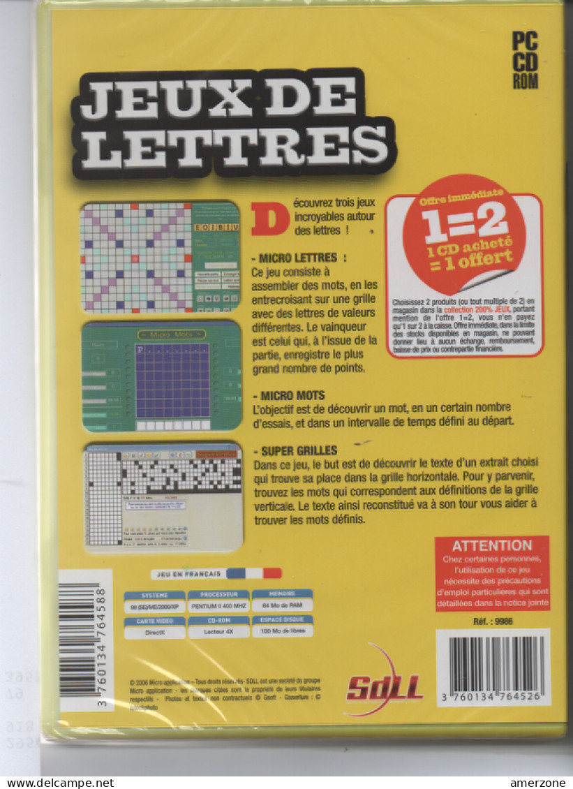 DVD   Sous Blister  JEUX  DE LETTRES  3 Jeux   Micfo Lettres  Mots  Super Grille - Documentales