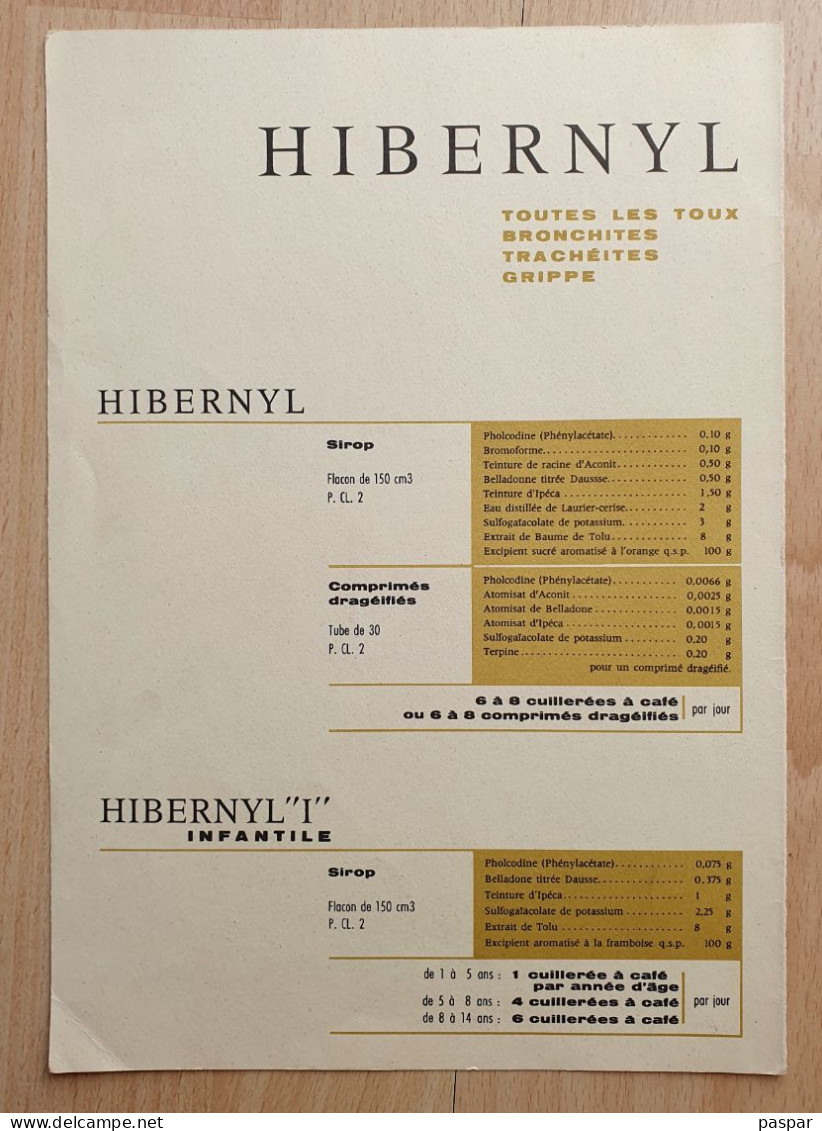 Ancienne Publicité HIBERNYL - Pubblicitari