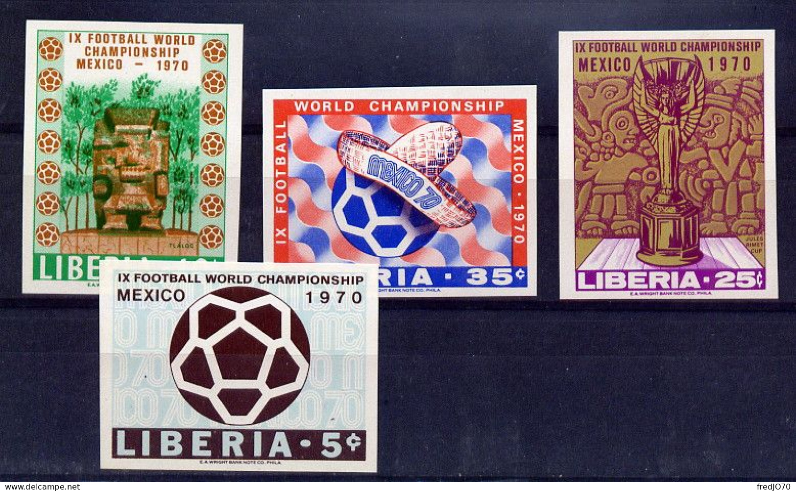 Liberia Série Complète Non Dentelé Imperf Football CM 70 ** - 1970 – Mexico