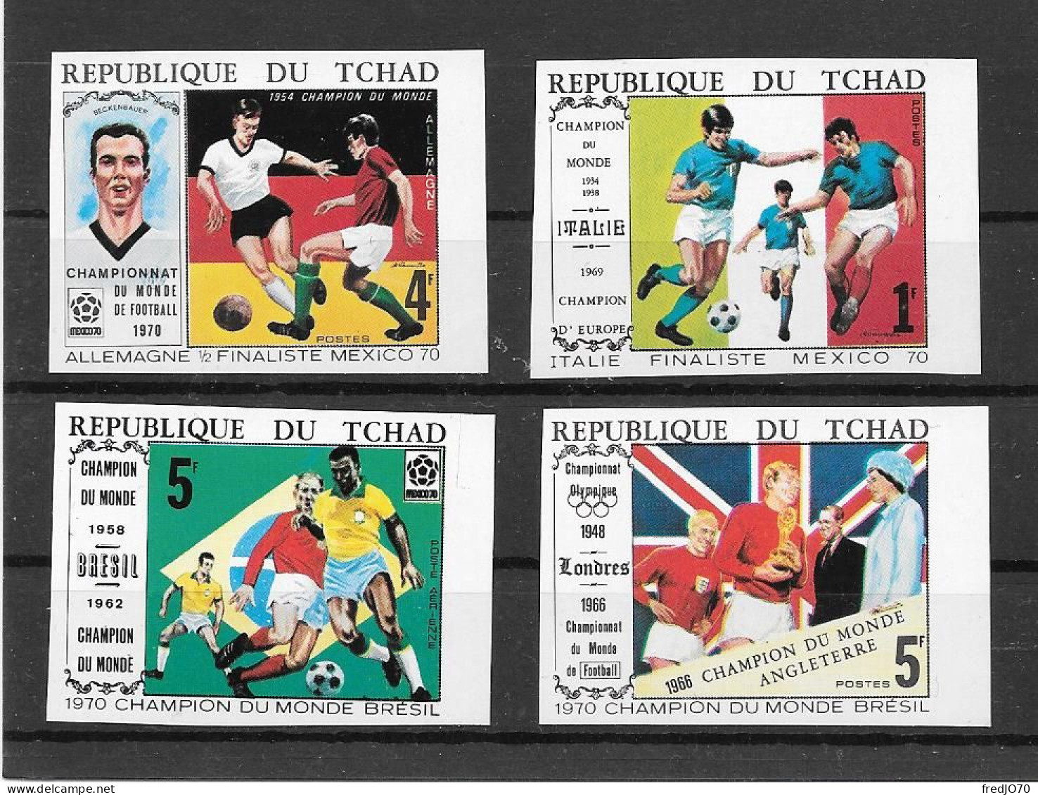 Tchad Chad Série Complète Non Dentelé Imperf Football CM 70 ** - 1970 – Mexico