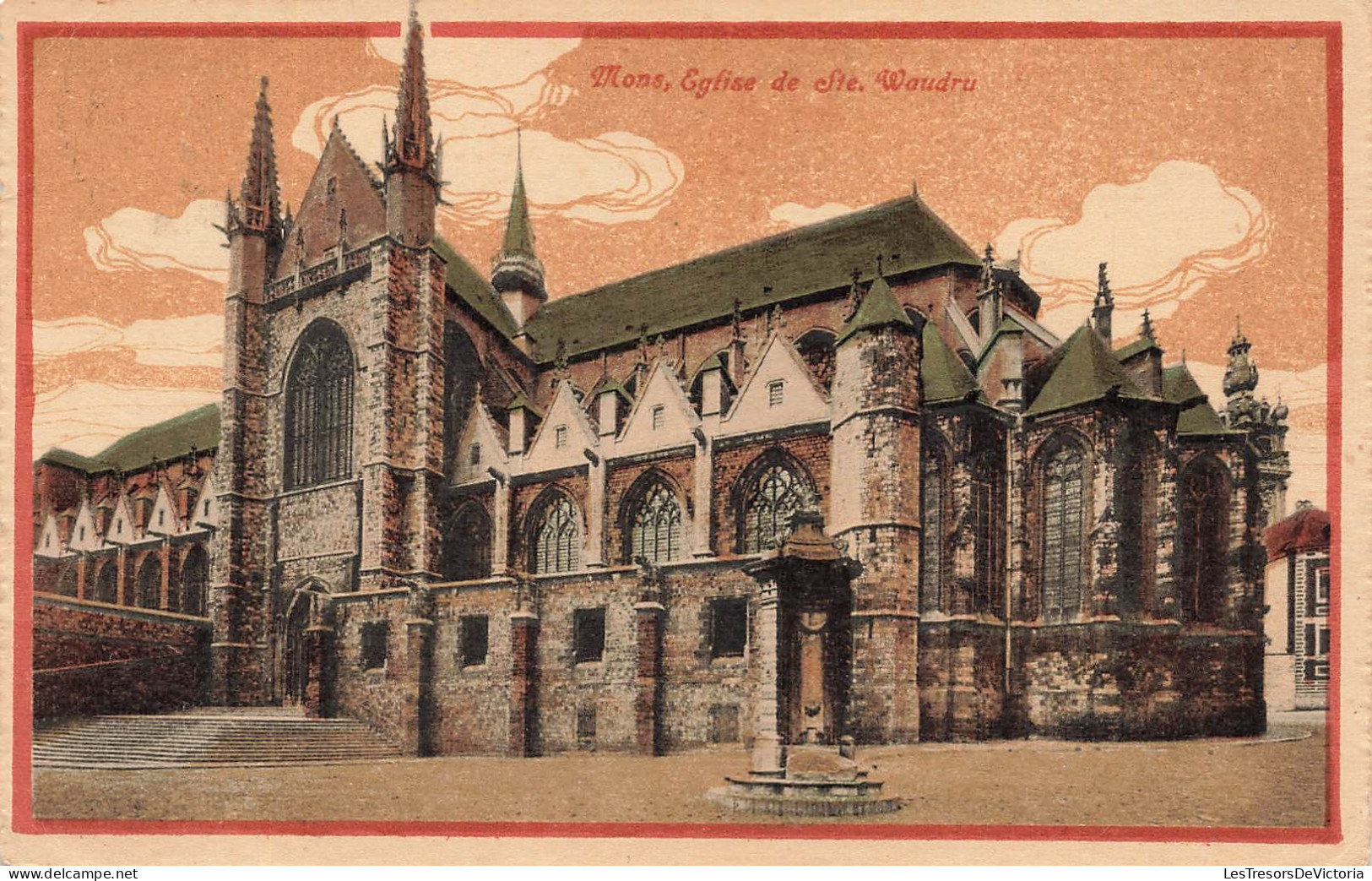 BELGIQUE - Mons - Vue Générale D'une église De Ste Waudru - Carte Postale Ancienne - Mons