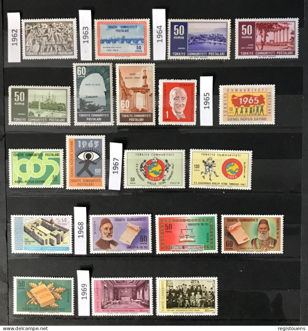 Lot De 20 Timbres Neufs** Turquie 1962 À 1969 - Ongebruikt