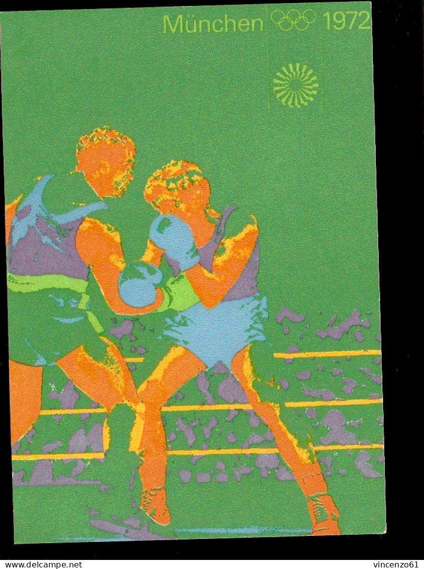 MUNCHEN OLIMPIC GAME  1972  BOXING PUGILATO  OFFICIAL POST CARD - Pugilato