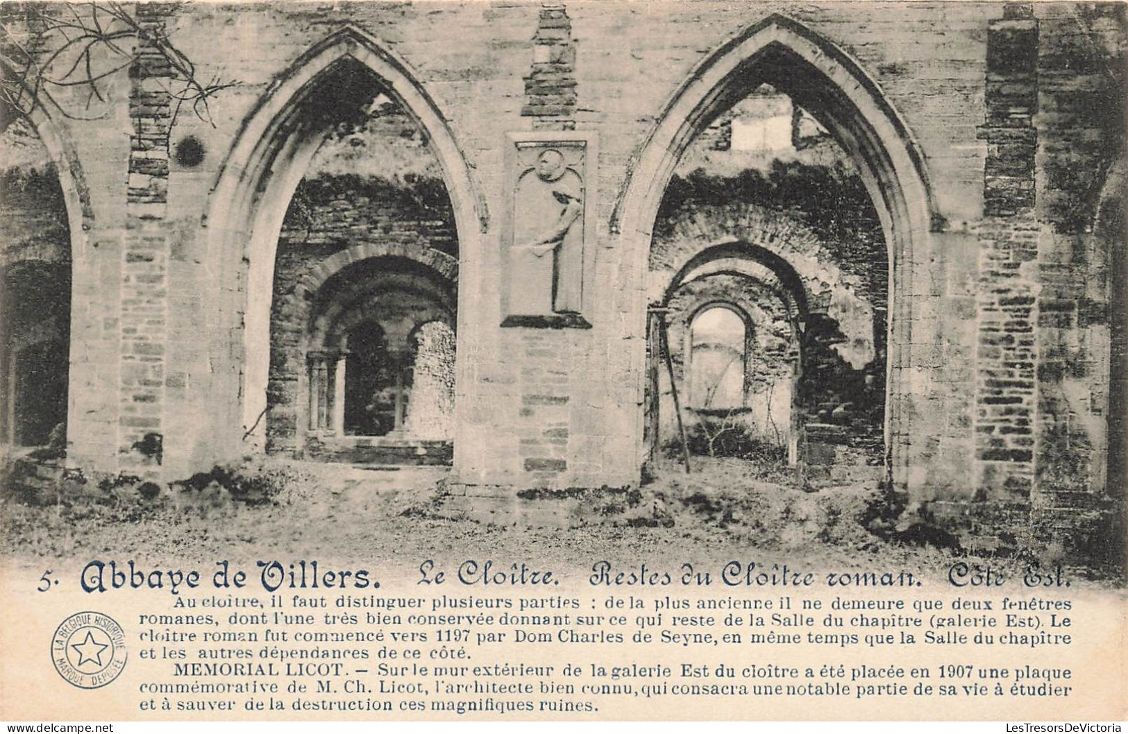 BELGIQUE - Abbaye De Villiers - Vue Sur Le Cloître Restes Du Cloître Roman - Côté Est - Carte Postale Ancienne - Villers-la-Ville