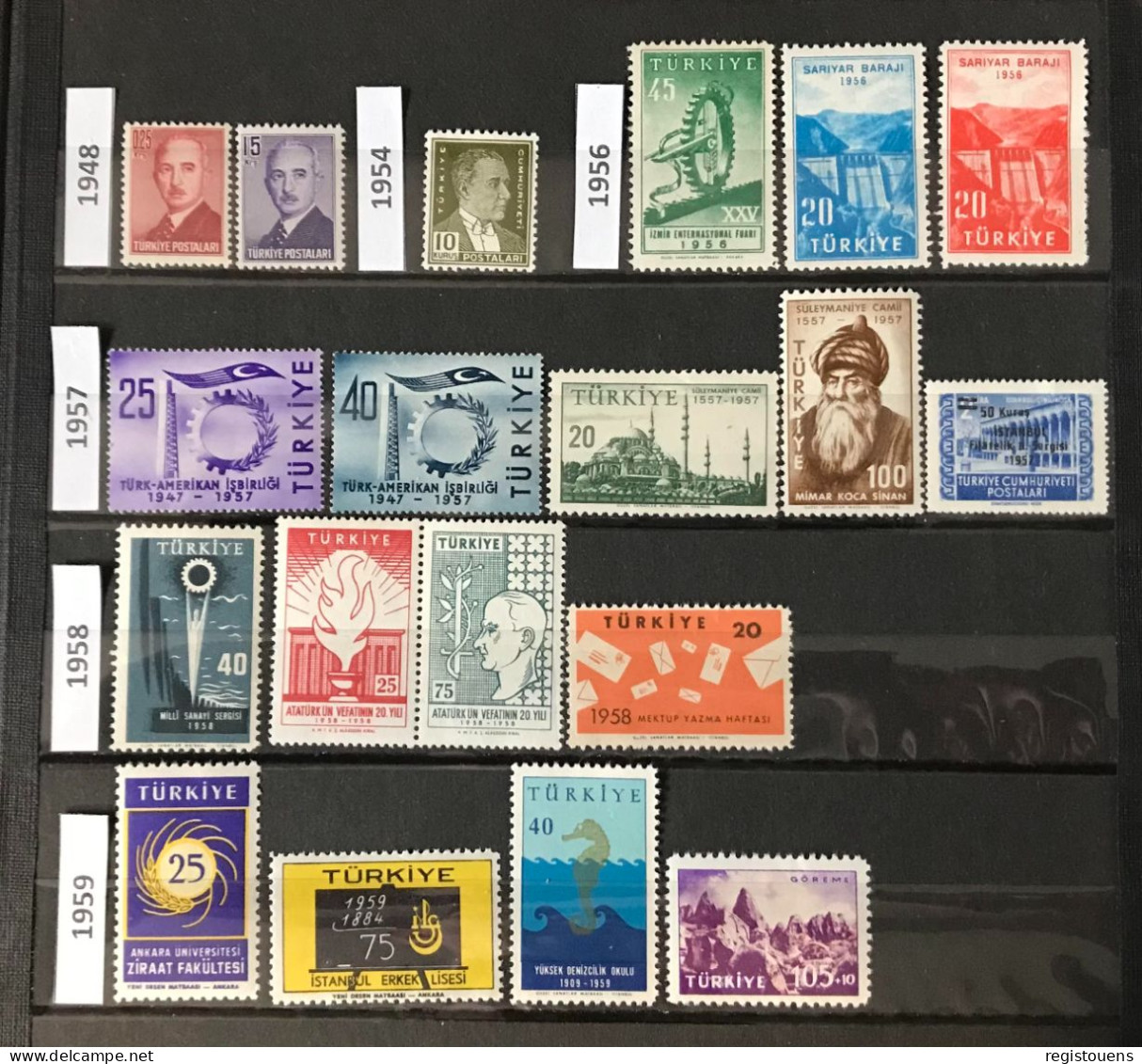 Lot De 19 Timbres Neufs** Turquie 1948 À 1959 - Unused Stamps