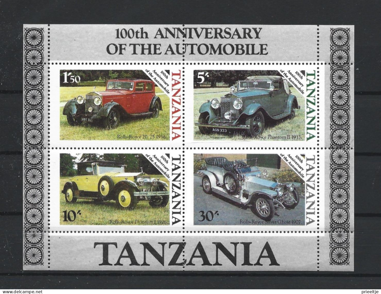 Tanzania 1986 Rolls Royce Centenary S/S  Y.T. BF 42 ** - Tanzania (1964-...)