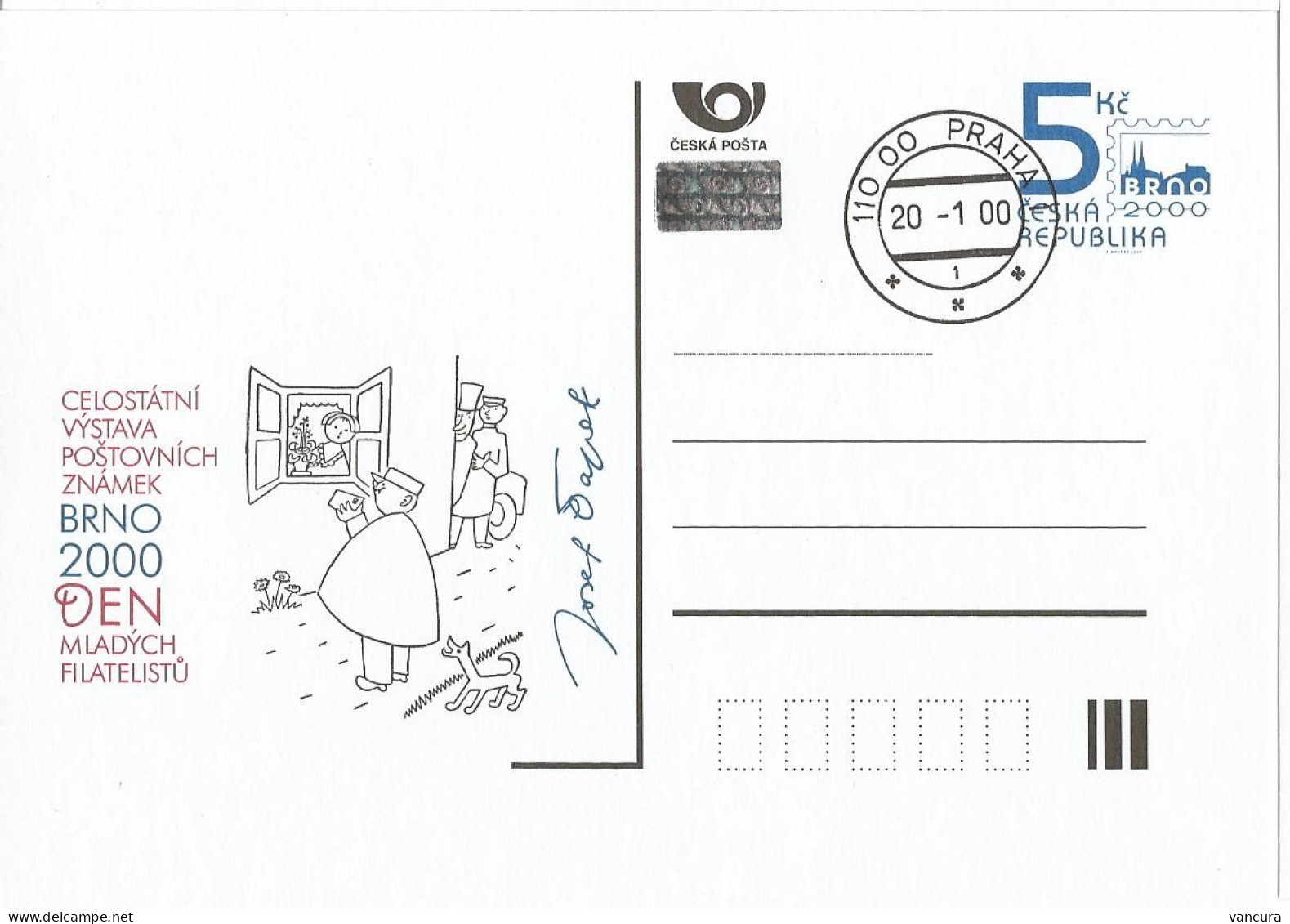 CDV 54 Czech Republic  Brno 2000 Stamp Exhibition Day Of Young Philatelists 2000 Josef Capek Illustration - Postkaarten