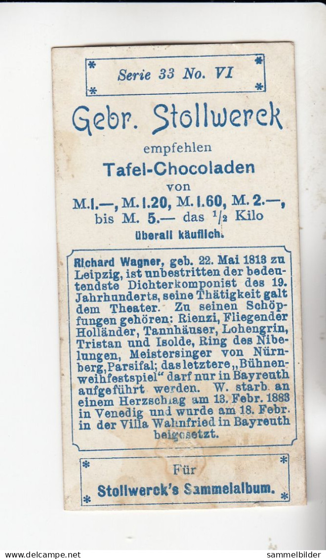 Stollwerck Album No 2 Deutsche Komponisten Richard Wagner  1. Ausführung    Gruppe 33 #6 Von 1898 - Stollwerck