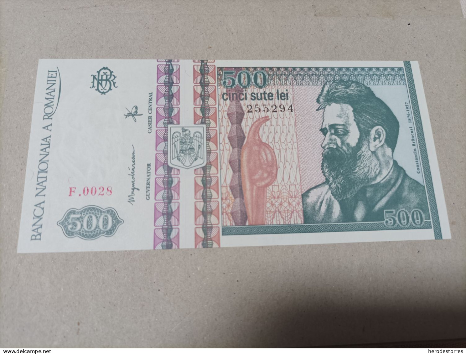 Billete Rumania 500 Lei, Año 1992, Nº Bajisimo 0028, UNC - Rumänien