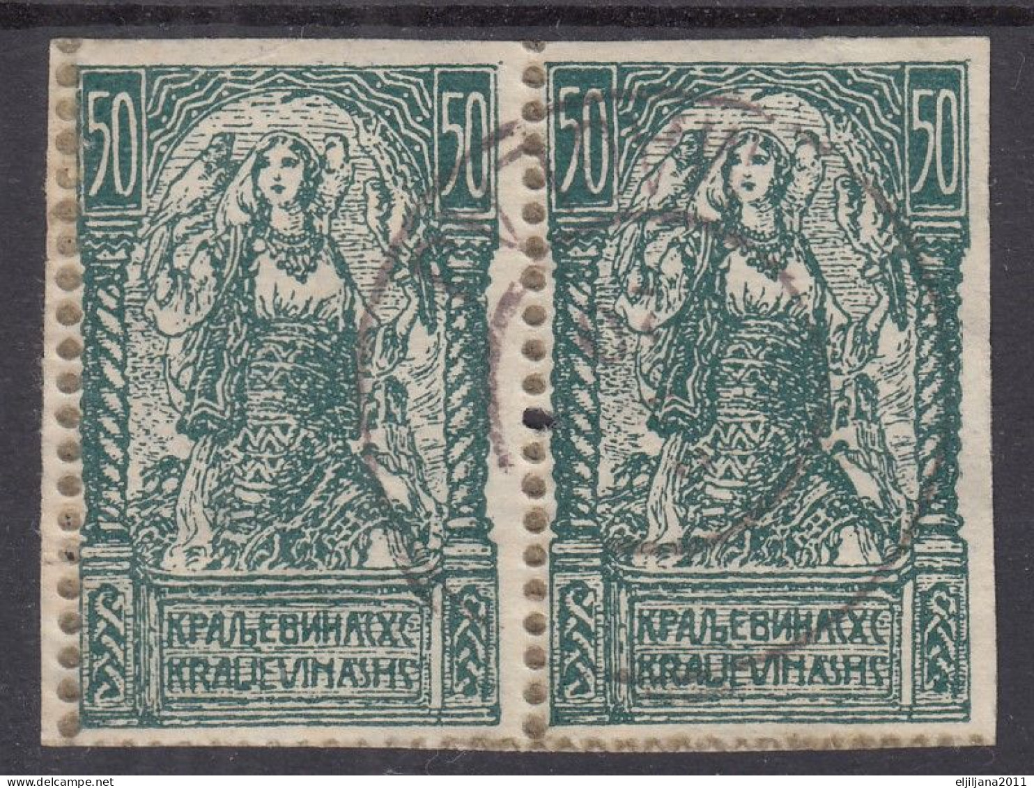 ⁕ Yugoslavia 1919 Kingdom SHS Slovenia ⁕ Mi.107-112 ⁕ 38v used - shades - errors / see scan