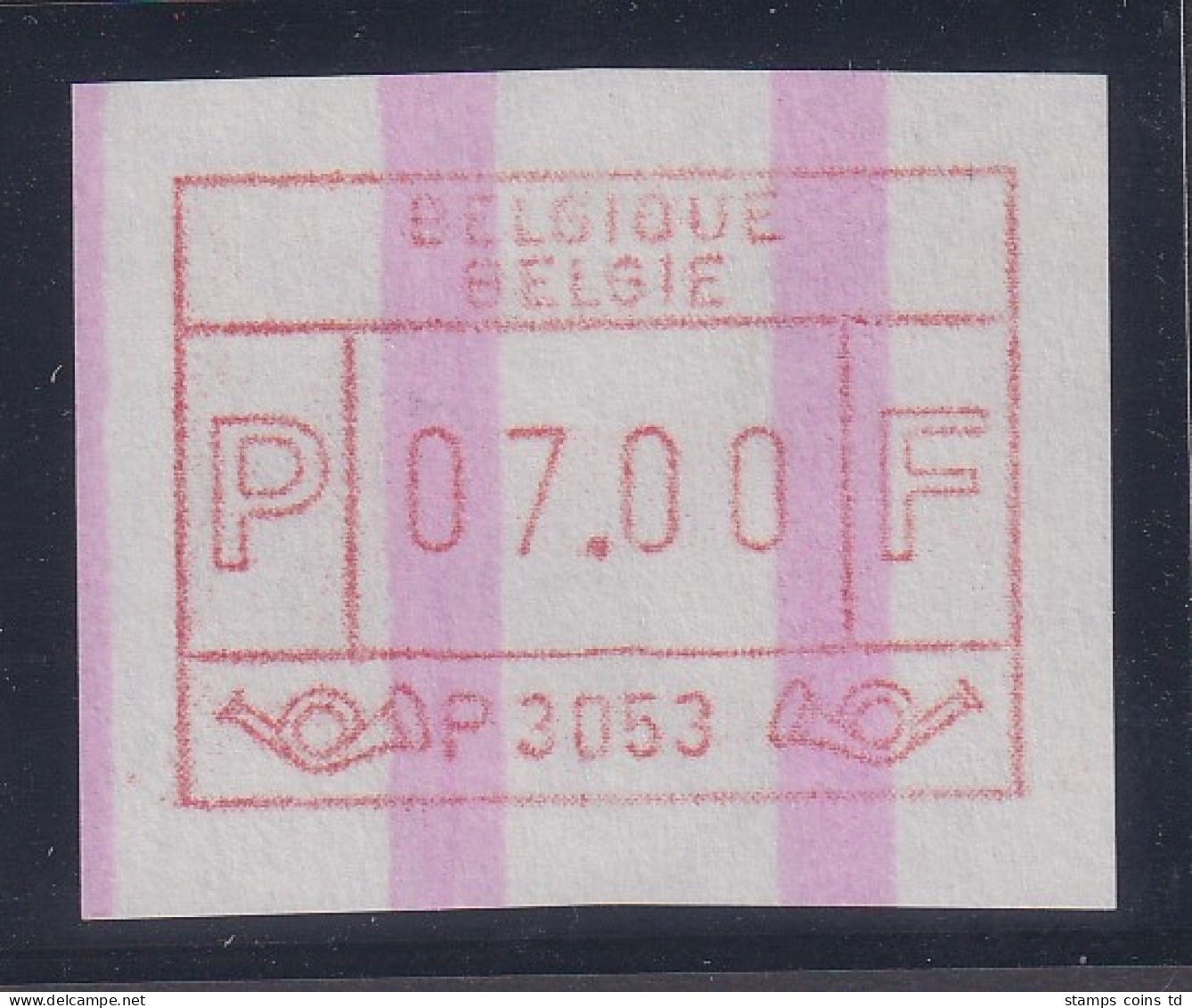Belgien FRAMA-ATM P3053 Wavre Mit ENDSTREIFEN ** Wert 07,00  Bfr.  RARITÄT ! - Other & Unclassified