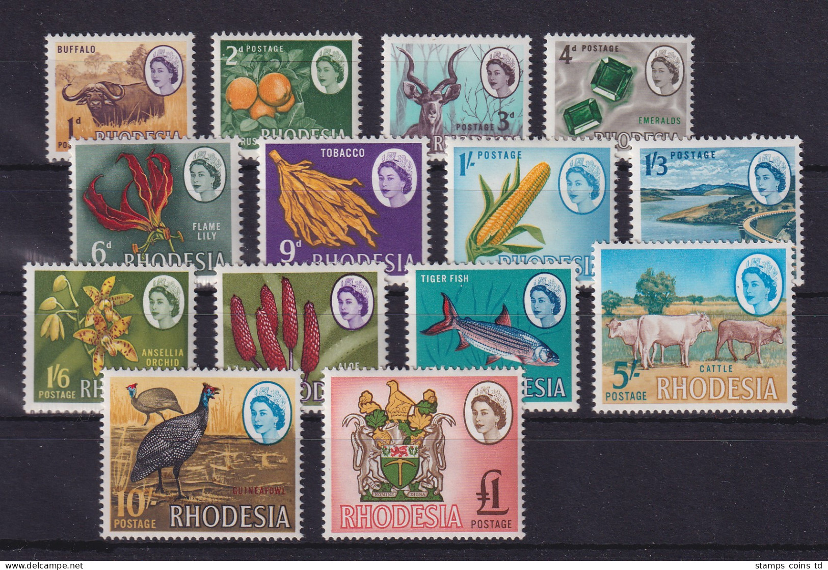 Rhodesien 1966 Landesmotive Mi.-Nr. 24-37 Postfrisch ** - Zimbabwe (1980-...)
