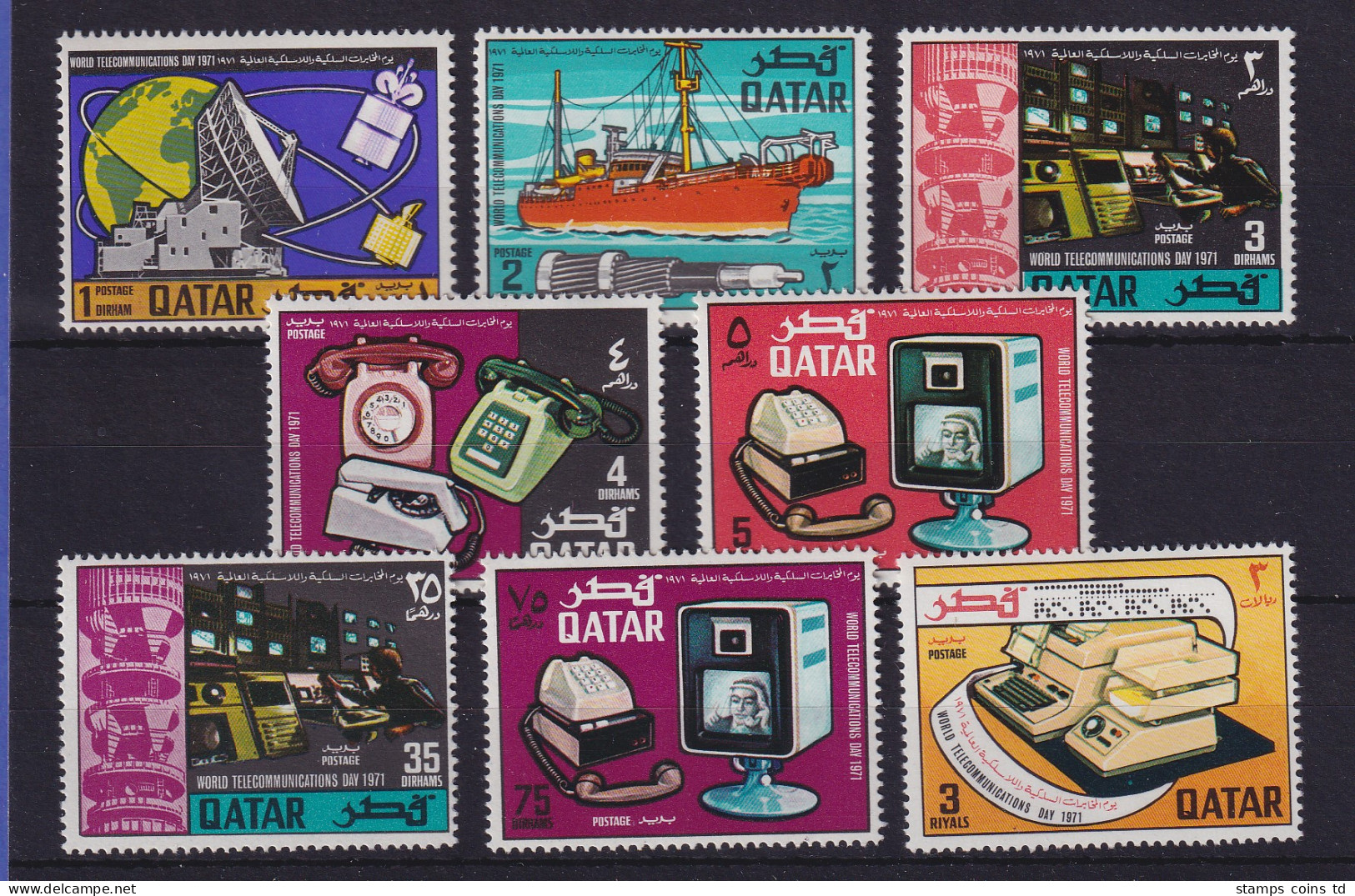 Katar 1971 Telekommunikation Mi.-Nr. 451-458 Postfrisch ** - Qatar