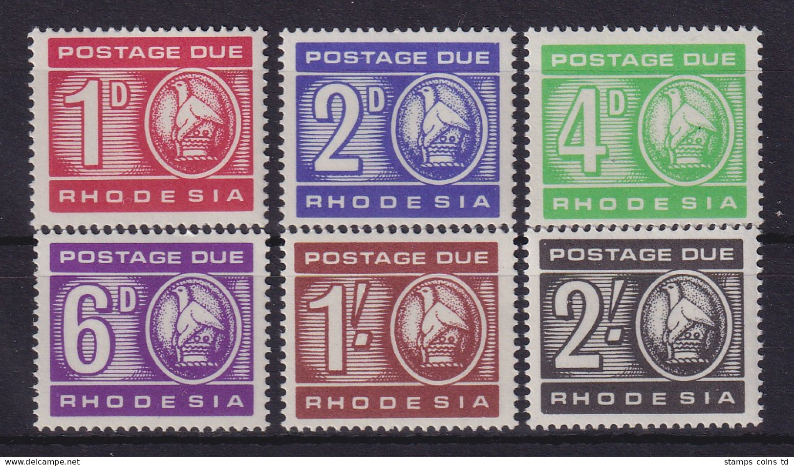 Rhodesien 1967 Portomarken Mi.-Nr. 5-10 Postfrisch ** - Zimbabwe (1980-...)