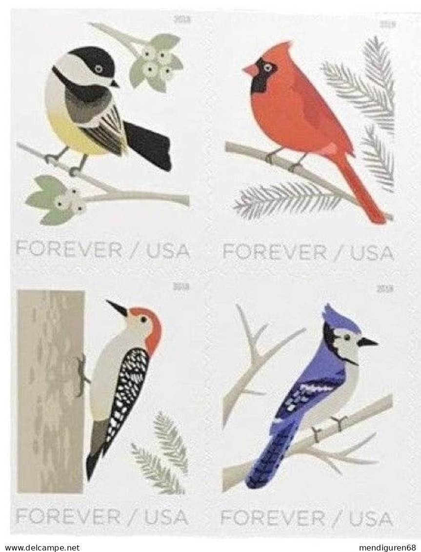 VEREINIGTE STAATEN ETATS UNIS USA 2018 BIRDS IN WINTER SET 4V MNH SN 5317-20 MI 5537-40 YT 5155-58 - Unused Stamps