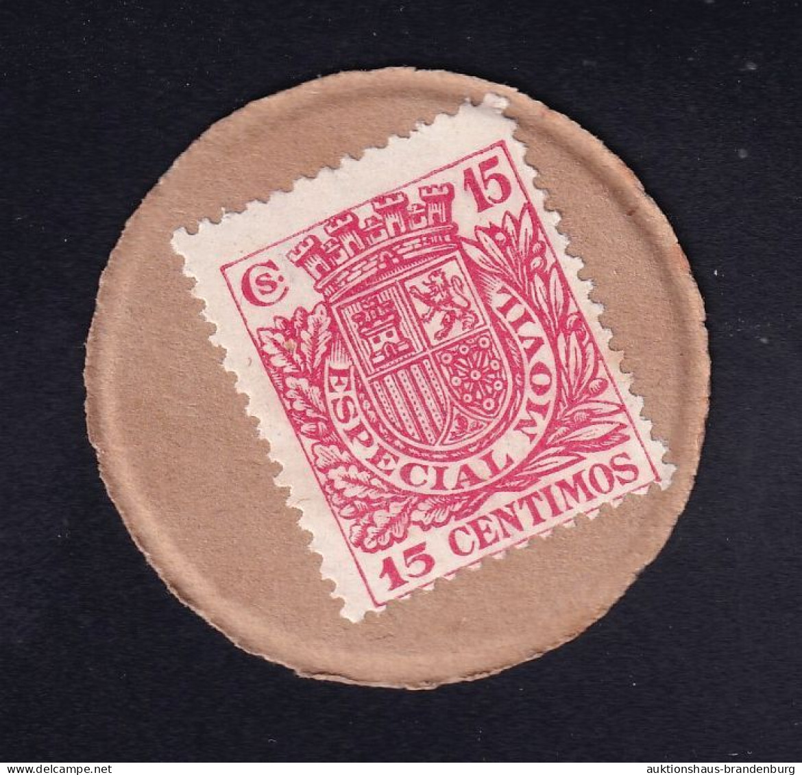 Spanien Spain: 15 Centimos 1938 - Briefmarkengeld Stamp-money (P.96Q) - 500 Peseten
