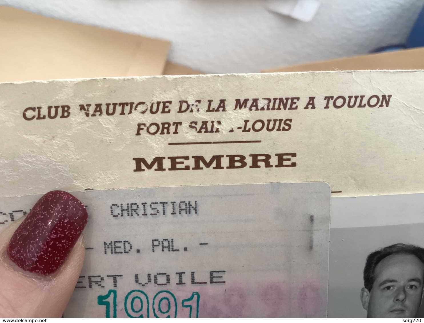 Carte De Membre Club Nautique De La Marine à Toulon, Fort Saint-Louis, Transfert Voile, 91 Tampon, Nautique Encre, Marin - Sport En Toerisme