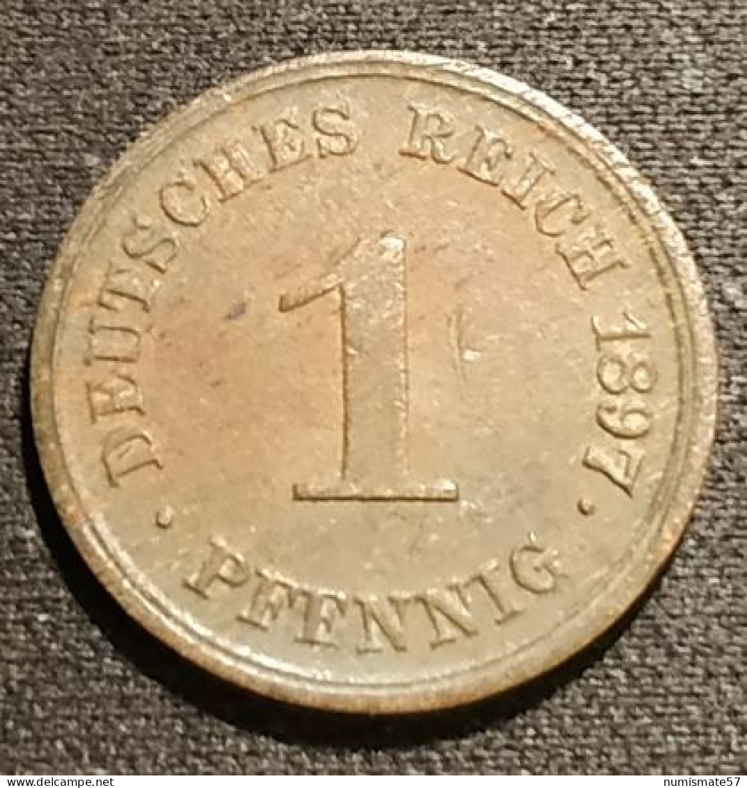 RARE - ALLEMAGNE - GERMANY - 1 PFENNIG 1897 G - Wilhelm II - Type 2 - Grand Aigle- KM 10 - 1 Pfennig