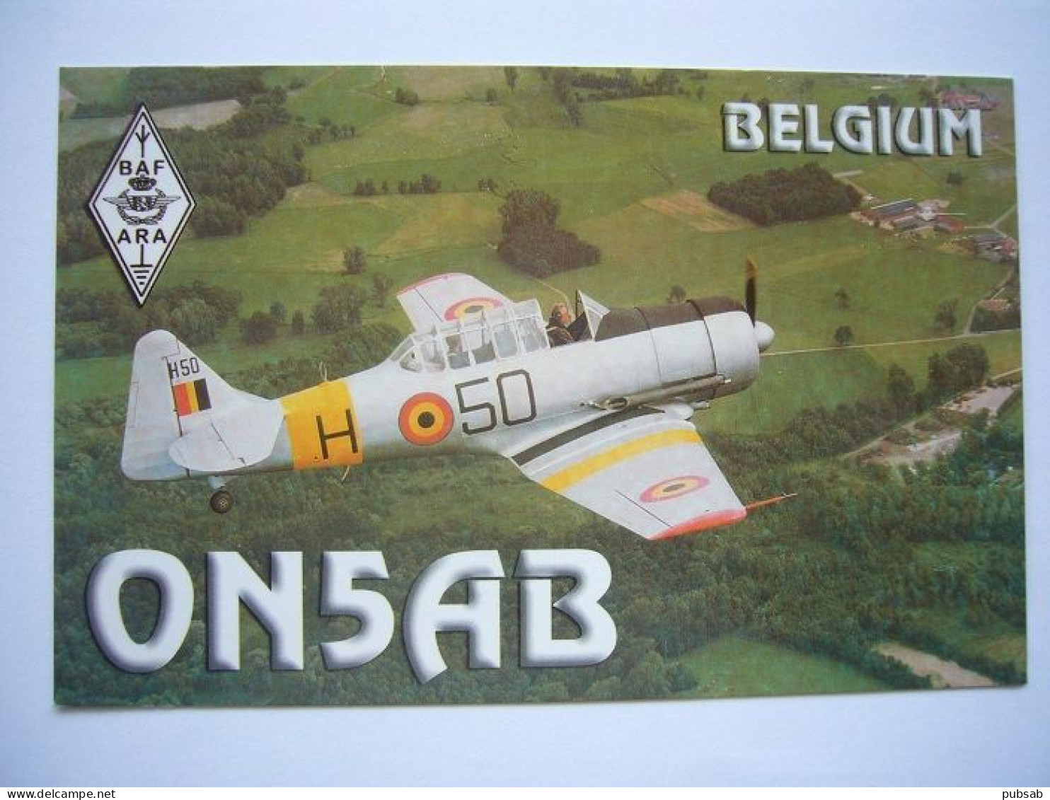 Avion / Airplane / BELGIAN AIR FORCE / North American T-6 Harvard / Carte QSL - 1946-....: Era Moderna