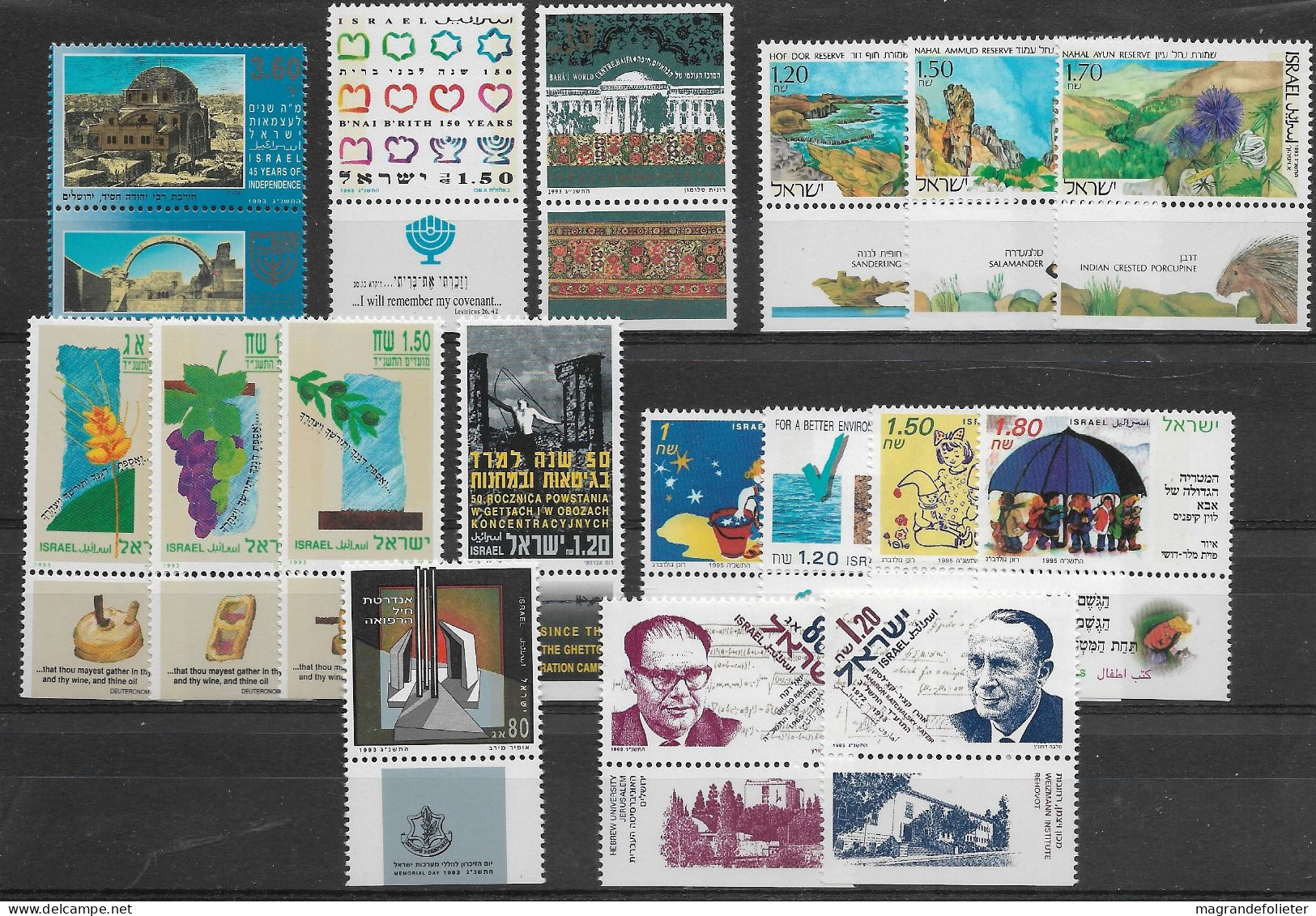 TIMBRE STAMP ZEGEL ISRAEL PETIT LOT TOUS  XX - Neufs (avec Tabs)