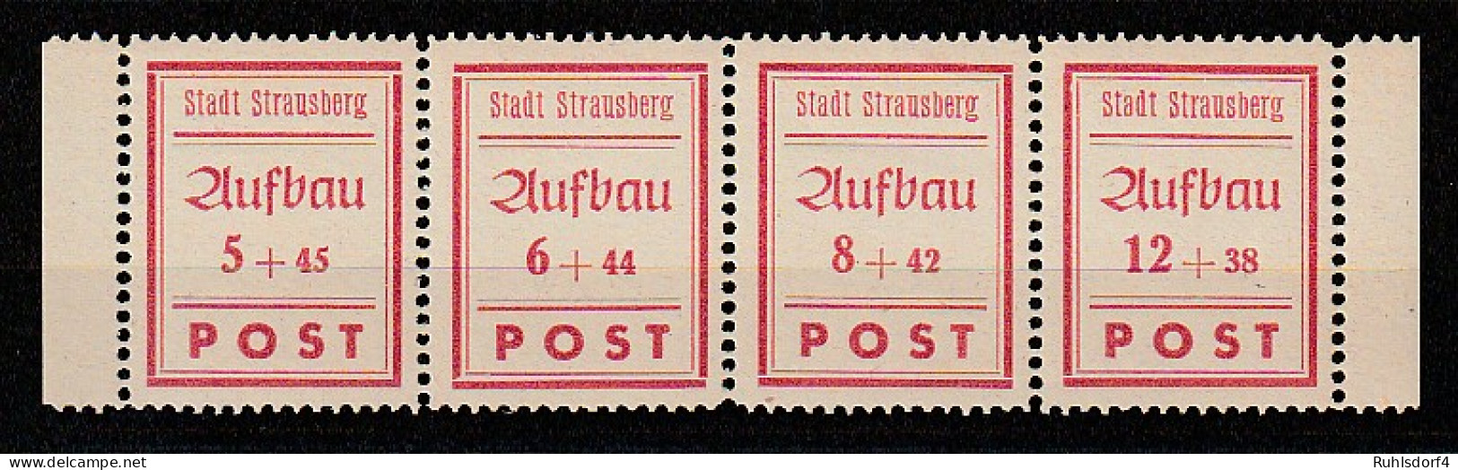 Strausberg Viererstreifen 34-37, Gezähnt Und Geschnitten, Postfrisch ** - Other & Unclassified