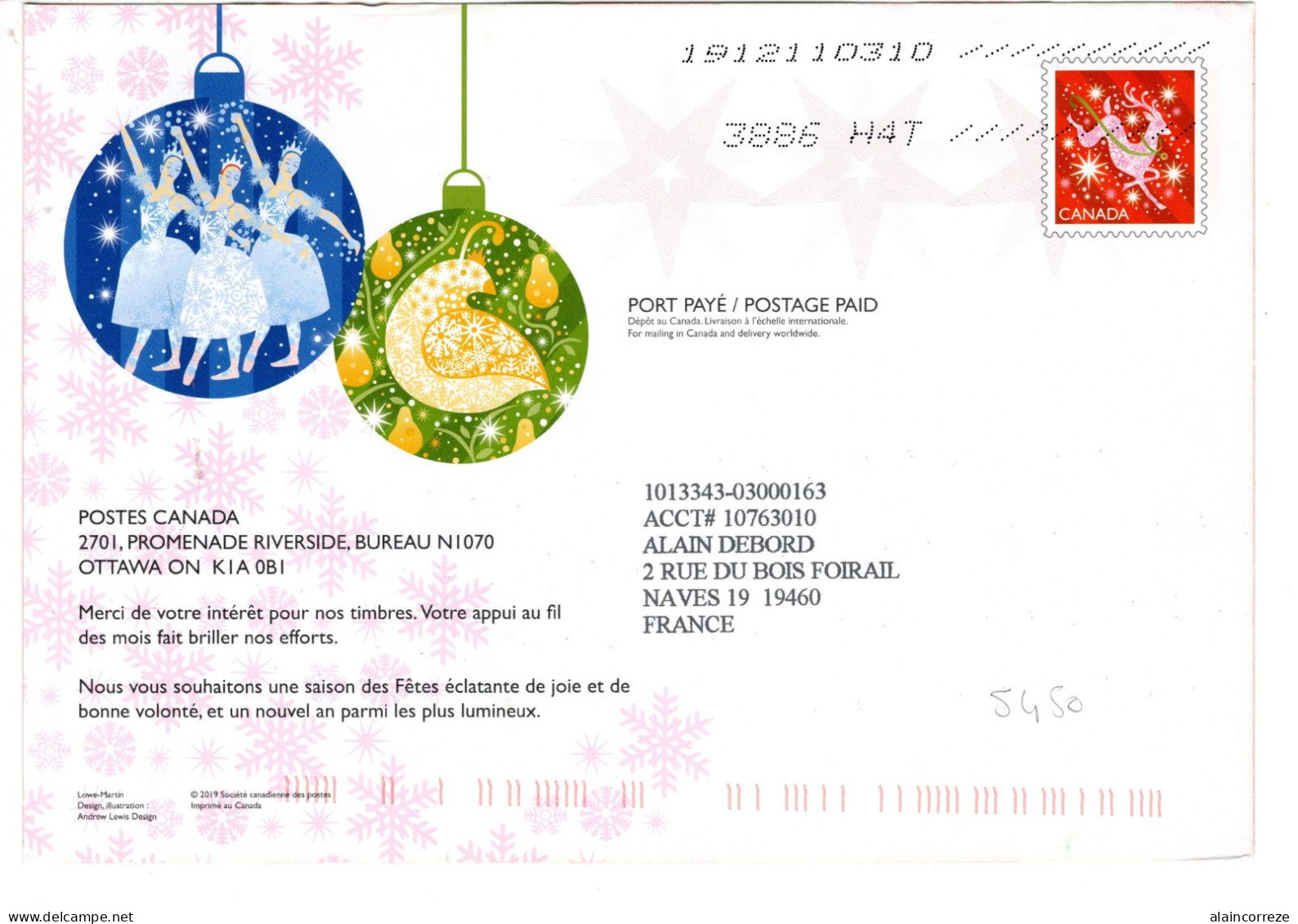 Entier Postal Canada En Port Payé De La Poste Canadienne Utilisée Pour Les Fêtes De Noël Père Noël 2019 - 1953-.... Regno Di Elizabeth II