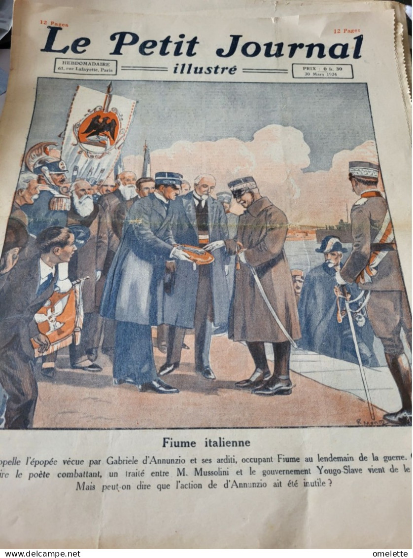 P J 24/ FIUME ITALIENNE  D ANNUNZIO MUSSOLINI YOUGOSLAVE /MEUDONCROSS Melle NEVEU /LE BOURGET AEROPORT MODELE - L'Illustration