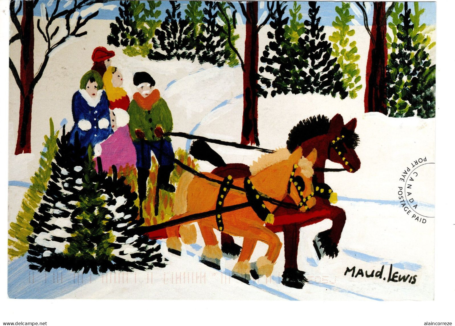 Entier Postal Canada En Port Payé De La Poste Canadienne Utilisée Pour Les Fêtes De Noël Père Noël 2020 Chevaux - 1953-.... Règne D'Elizabeth II