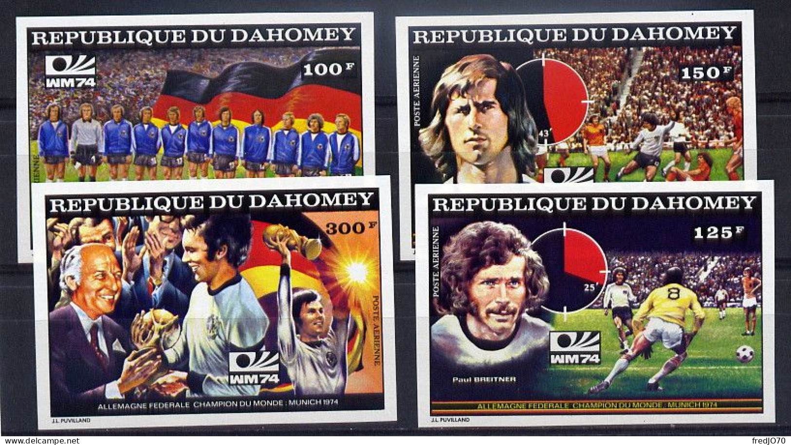 Dahomey Série Complète équipe Allemande Non Dentelé Imperf CM 74 ** - 1974 – Westdeutschland