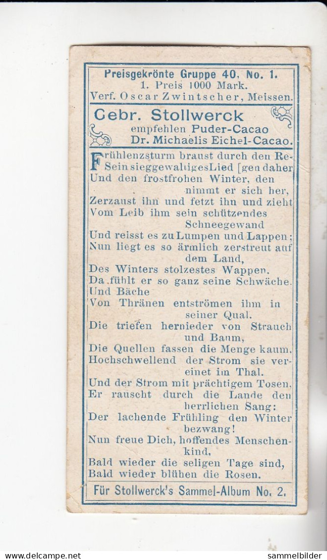 Stollwerck Album No 2 Jahreszeiten Vorfrühling ( Tauwetter ) Gruppe 40 #1 Von 1898 - Stollwerck