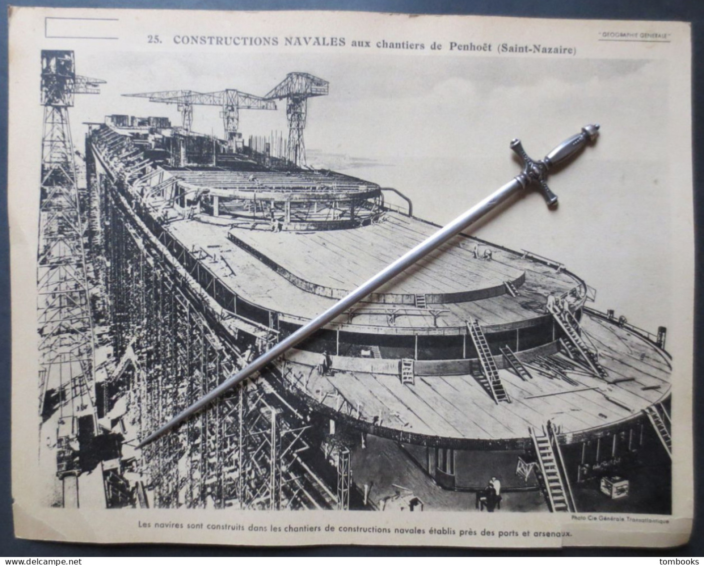 Saint - Nazaire - Cie Générale Transatlantique - Gravure - Constructions Navales Aux Chantiers De Penheöt - Otros & Sin Clasificación