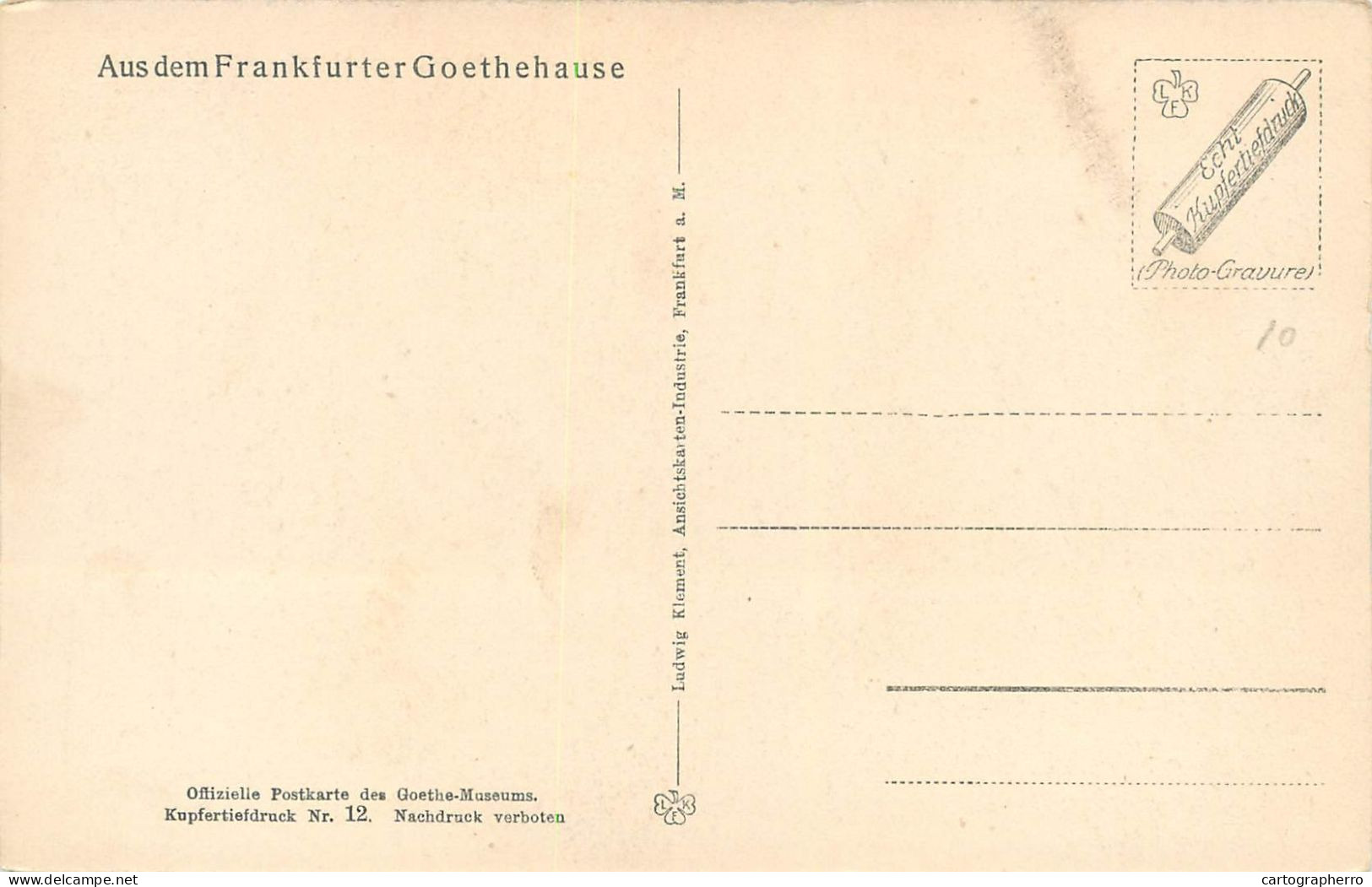 Germany Aus Dem Frankfurter Gothehause Goethes Arbeitzimmer - Museen