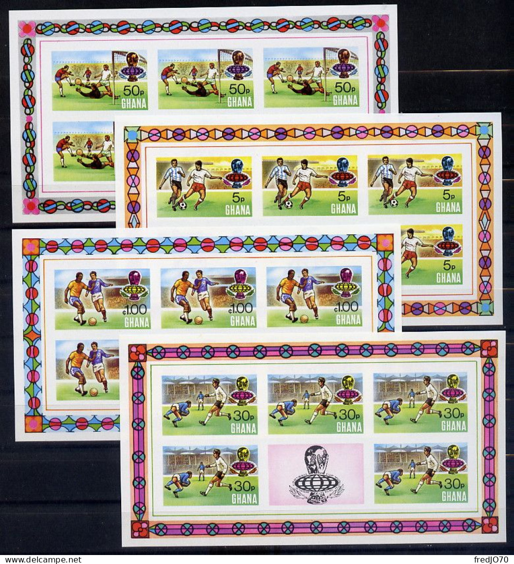 Ghana Série Complète Feuillets Non Dentelé Imperf CM 74 ** - 1974 – Westdeutschland