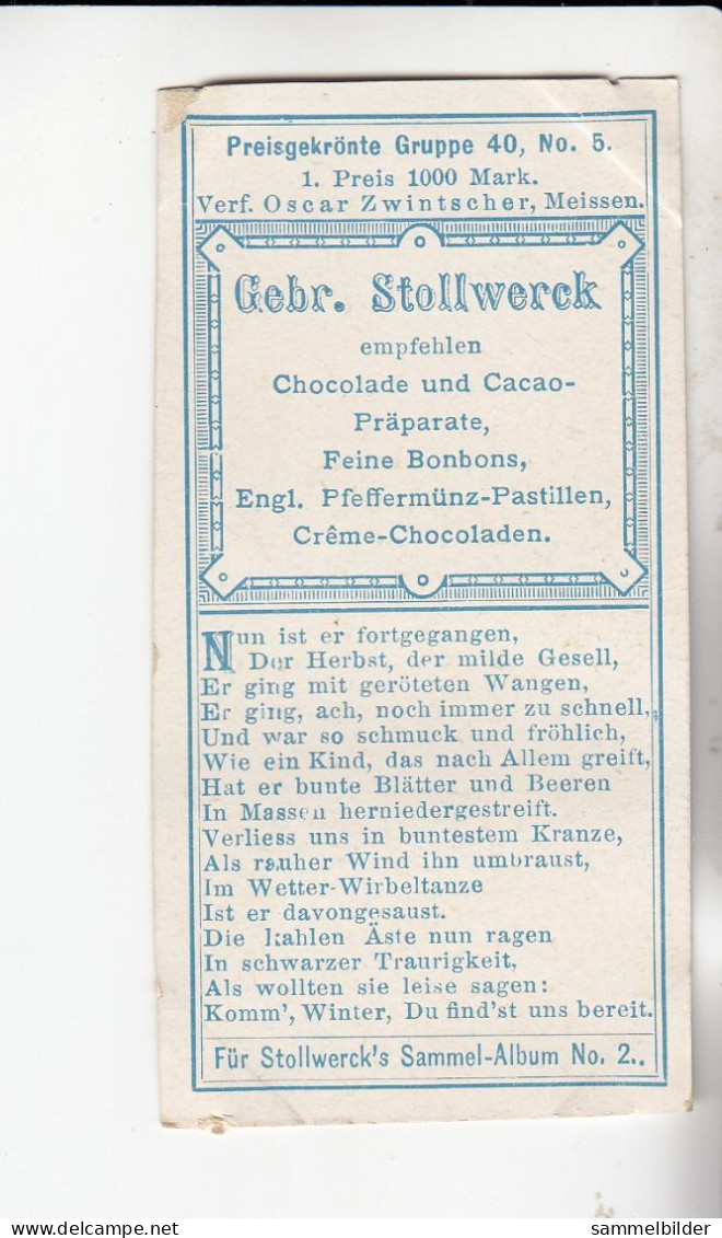 Stollwerck Album No 2 Jahreszeiten Spätherbst ( Fallendes Laub   ) Gruppe 40 #5 Von 1898 - Stollwerck