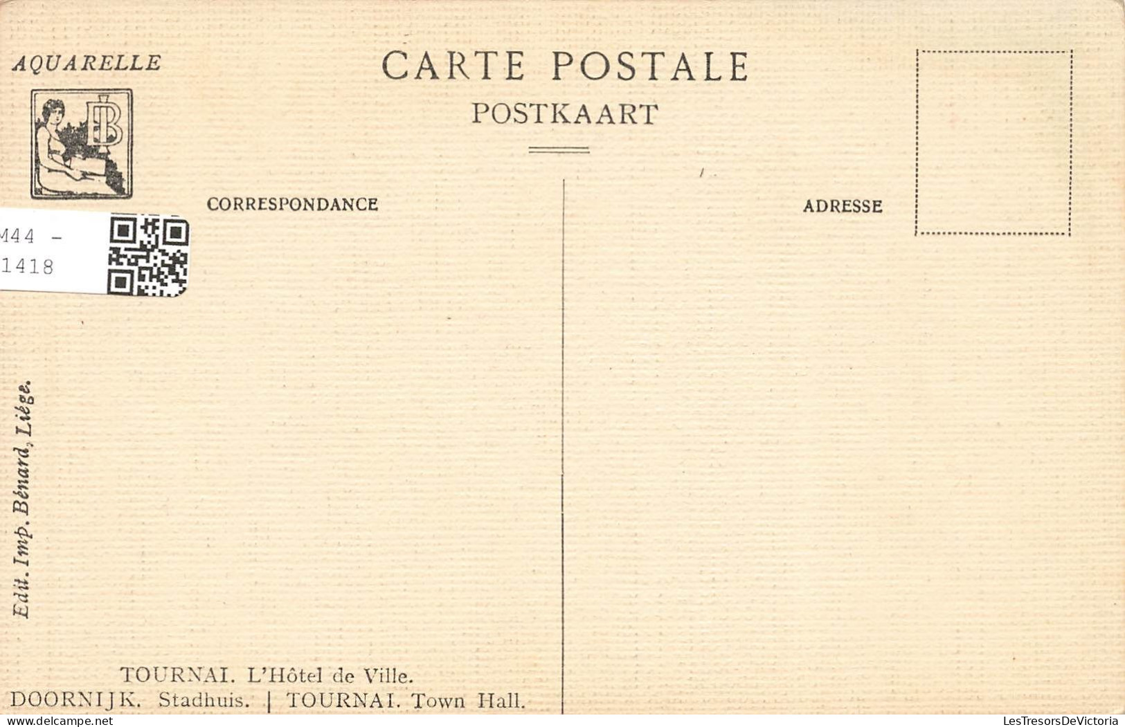 BELGIQUE - Tournai - L'hôtel De Ville - Doornijk - Stadhuis - Tournais Town Hall - Carte Postale Ancienne - Doornik