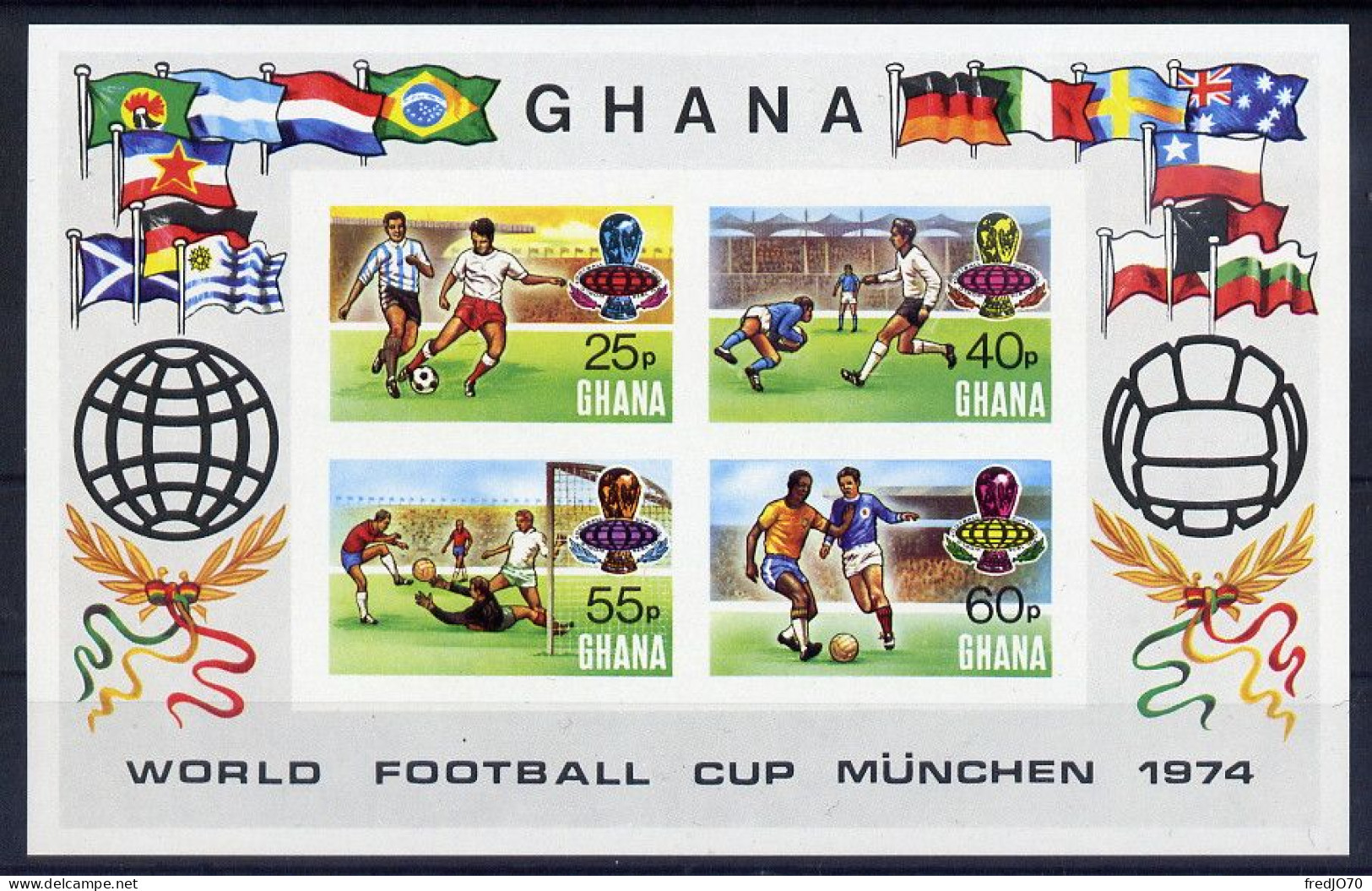 Ghana Bloc Non Dentelé Imperf CM 74 ** - 1974 – Allemagne Fédérale