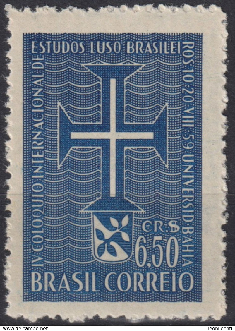 1959 Brasilien ** Mi:BR 966, Sn:BR 899, Yt:BR 683, Lusignan Cross And Arms Of Salvador, Bahia - Ungebraucht