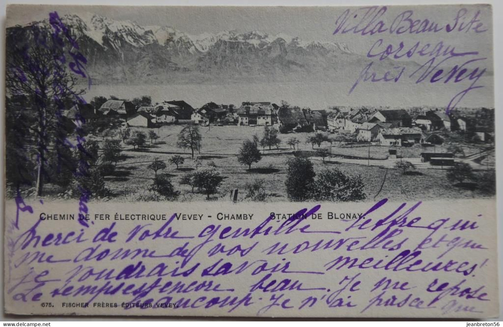 Chemin De Fer électrique VEVEY-CHAMBY - Station De BLONAY - CPA 1912 - Blonay - Saint-Légier