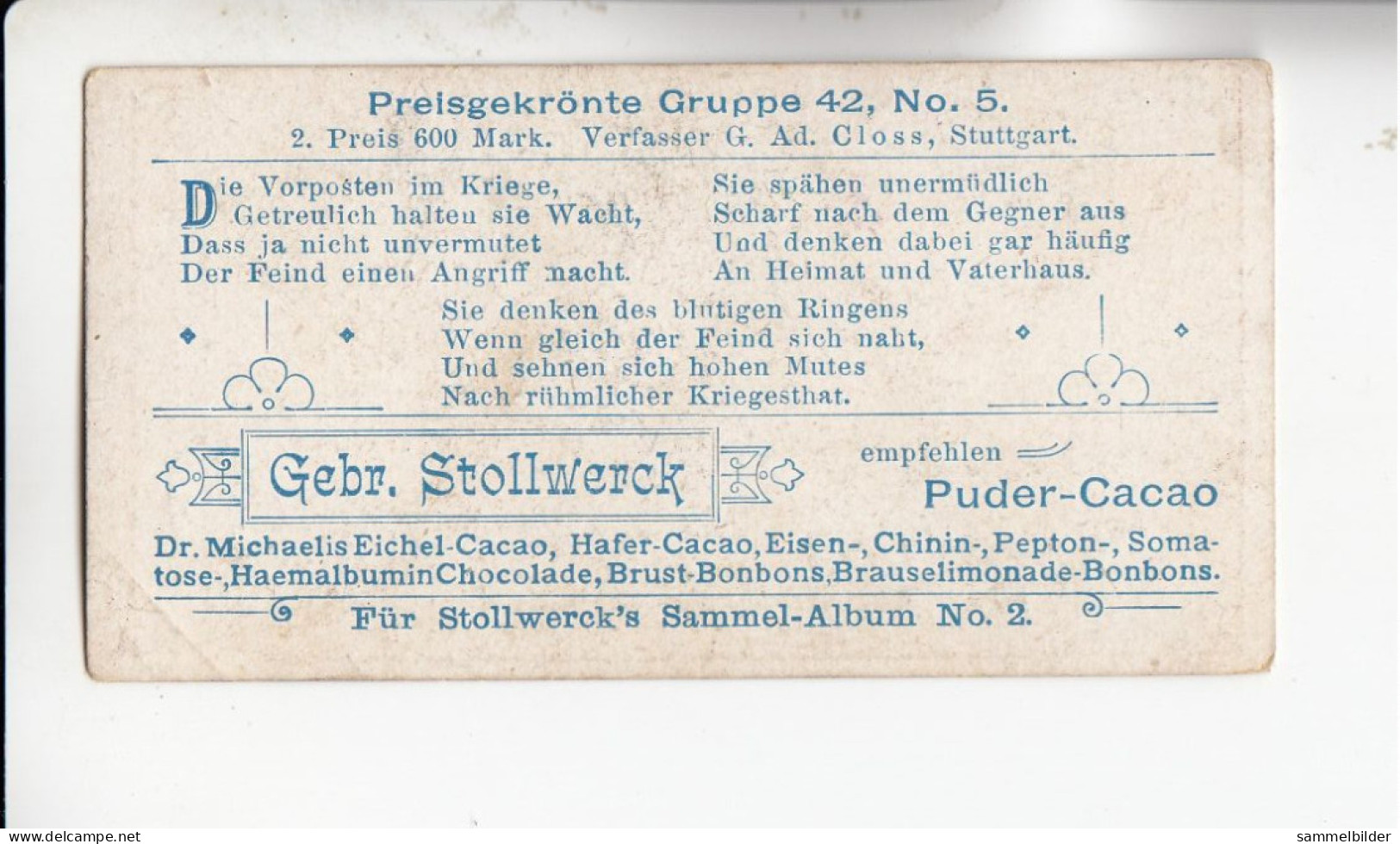 Stollwerck Album No 2 Soldaten Aus Sechs Jahrhunderten Vorposten  Grp 42 #5 Von 1898 - Stollwerck