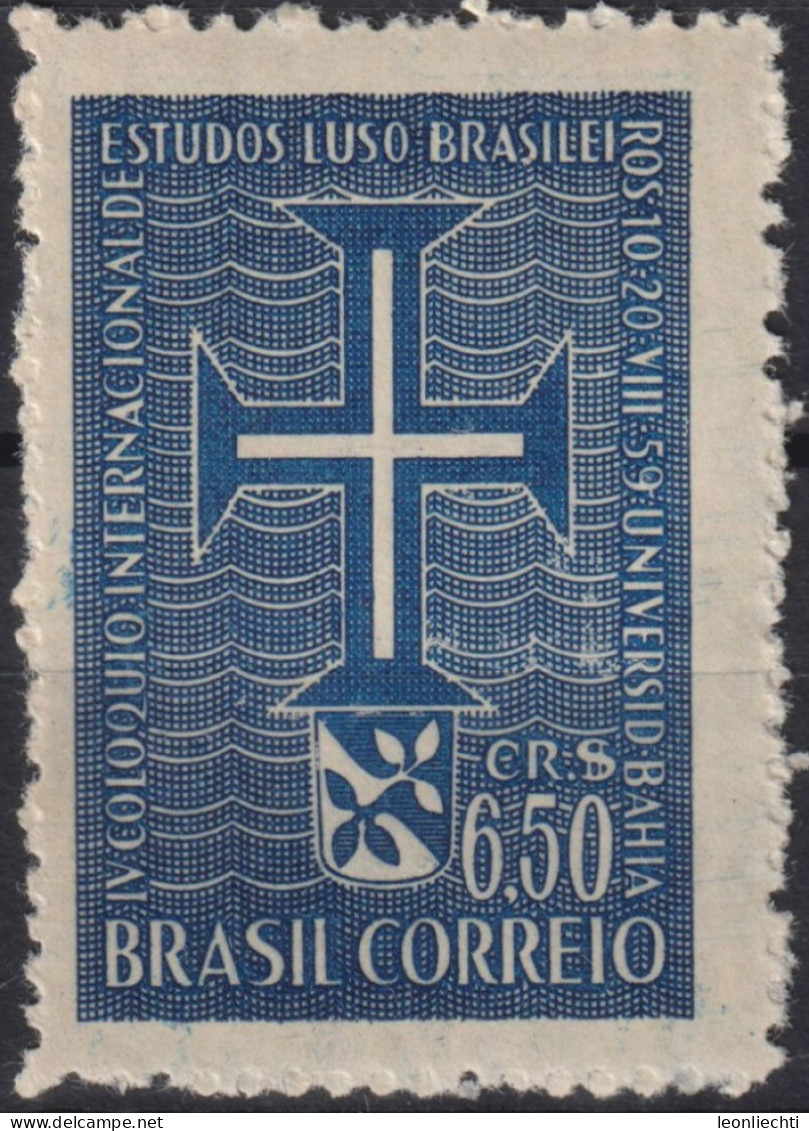 1959 Brasilien ** Mi:BR 966, Sn:BR 899, Yt:BR 683, Lusignan Cross And Arms Of Salvador, Bahia - Ungebraucht