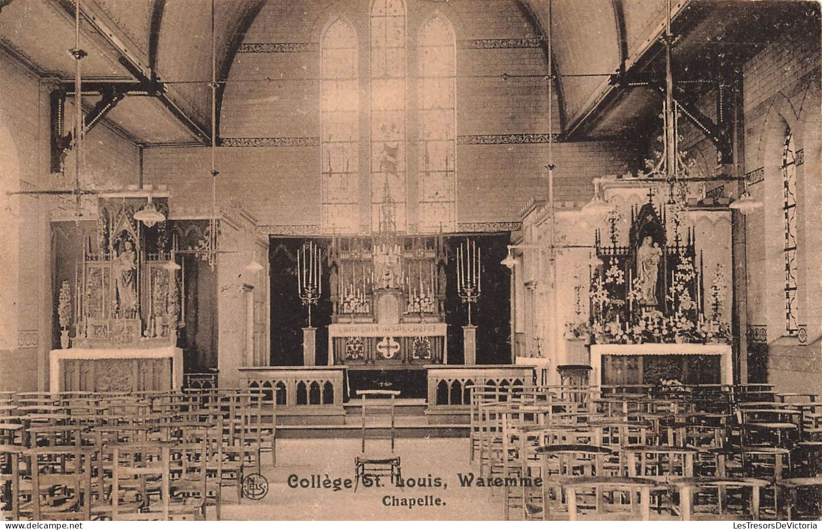 BELGIQUE - Waremme - Vue à L'intérieur - Collège St Louis - Vue Générale De La Chapelle - Carte Postale Ancienne - Borgworm