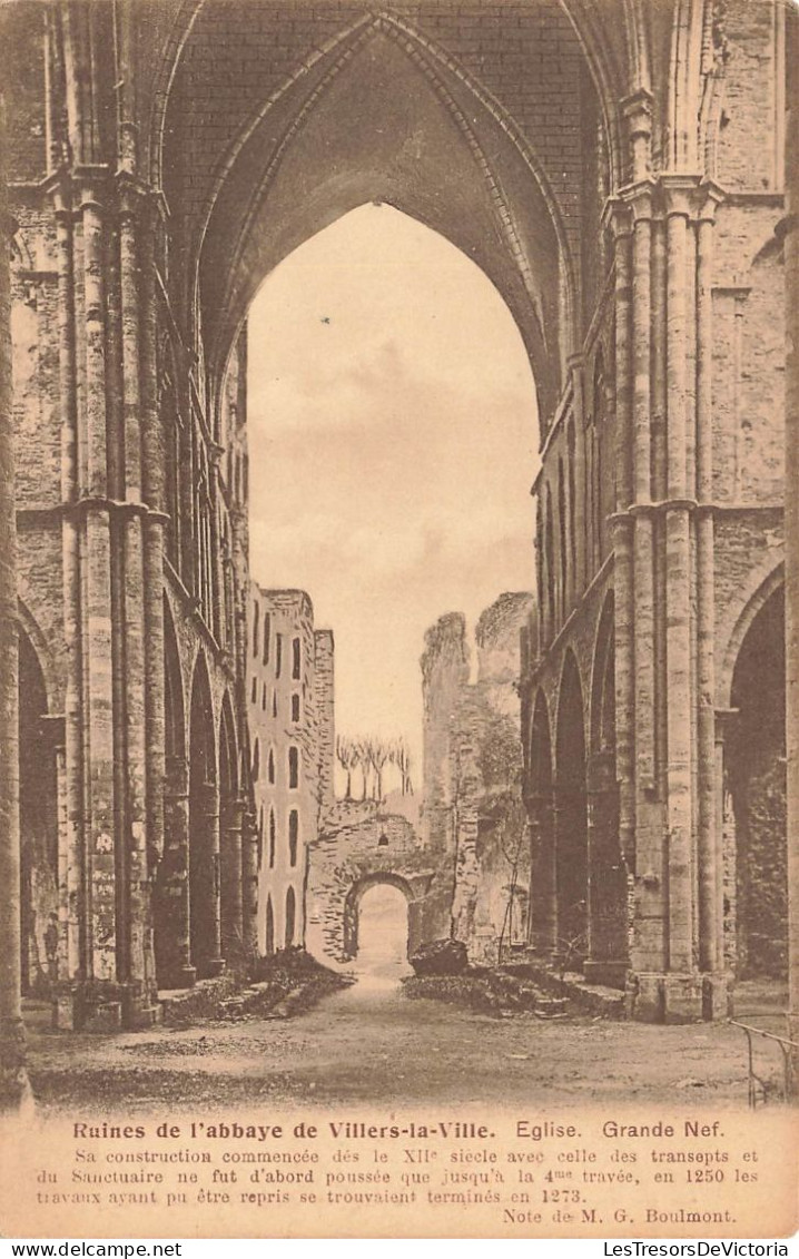 BELGIQUE - Ruines De L'abbaye De Villiers La Ville - Vue Sur L'église - Grande Nef - Carte Postale Ancienne - Villers-la-Ville