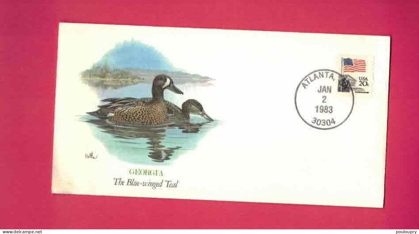 Lettre De 1983 Des USA EUAN - Sarcelle à Ailes Bleues - Blue-winged Teal - Eenden