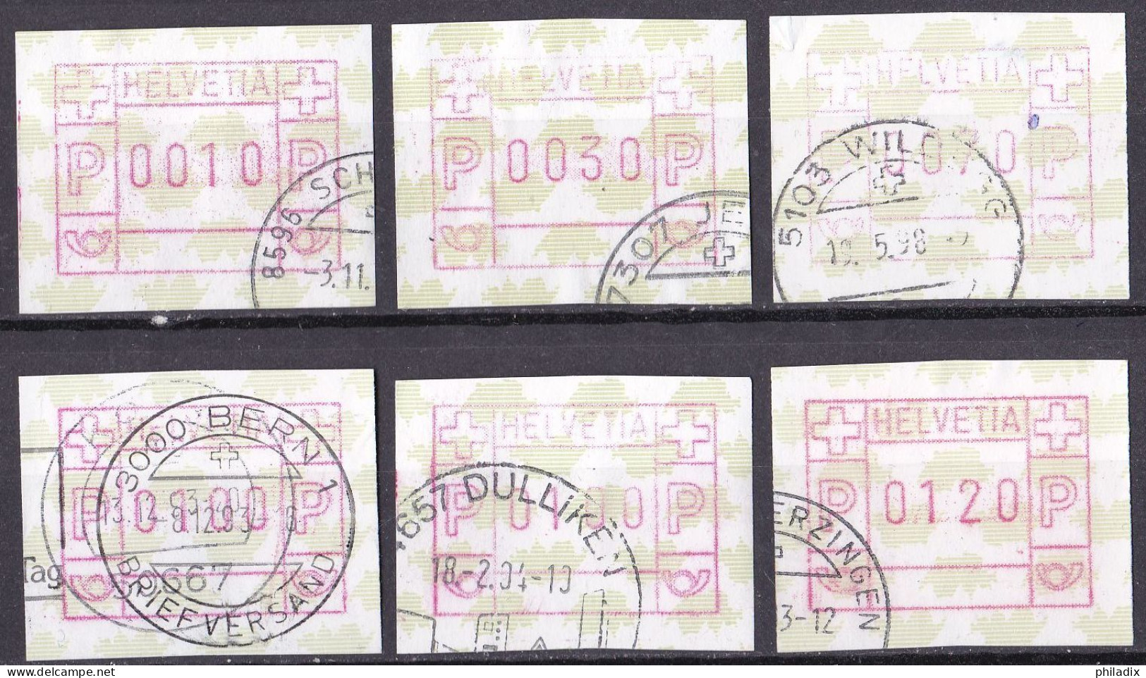 Schweiz Konvolut ältere Automatenmarke O/used (A4-26) - Automatic Stamps